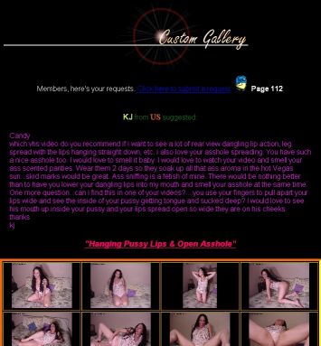 "Hanging Pussy Lips & Open Asshole"