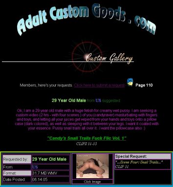 "Candy's Snail Trails Toy & Masturbation Fuck Flic"